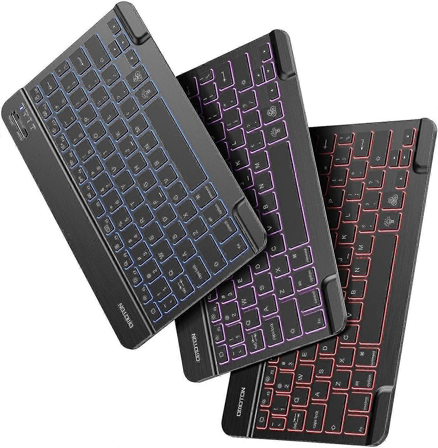Tablet Computer Keyboard Mini Wireless Bluetooth Backlit Keyboard, 7-color Backlit/rechargeable/ultra-thin