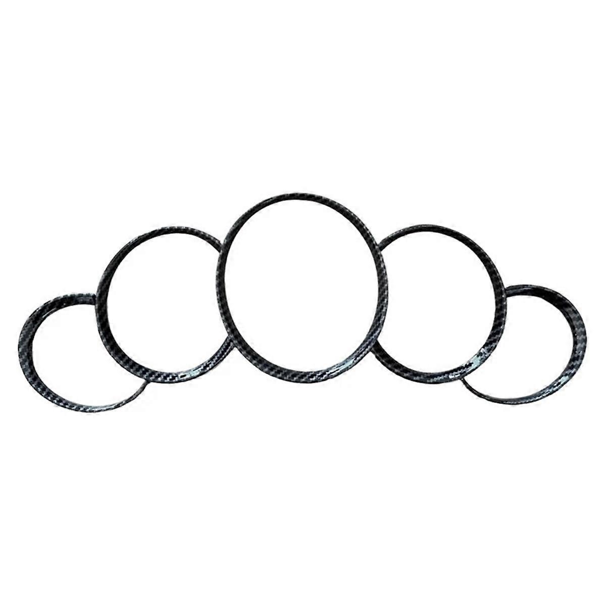 ABS Dashboard Instrument Panel Decorative Ring Cover Trims Sticker for Carbon Fiber Pattern