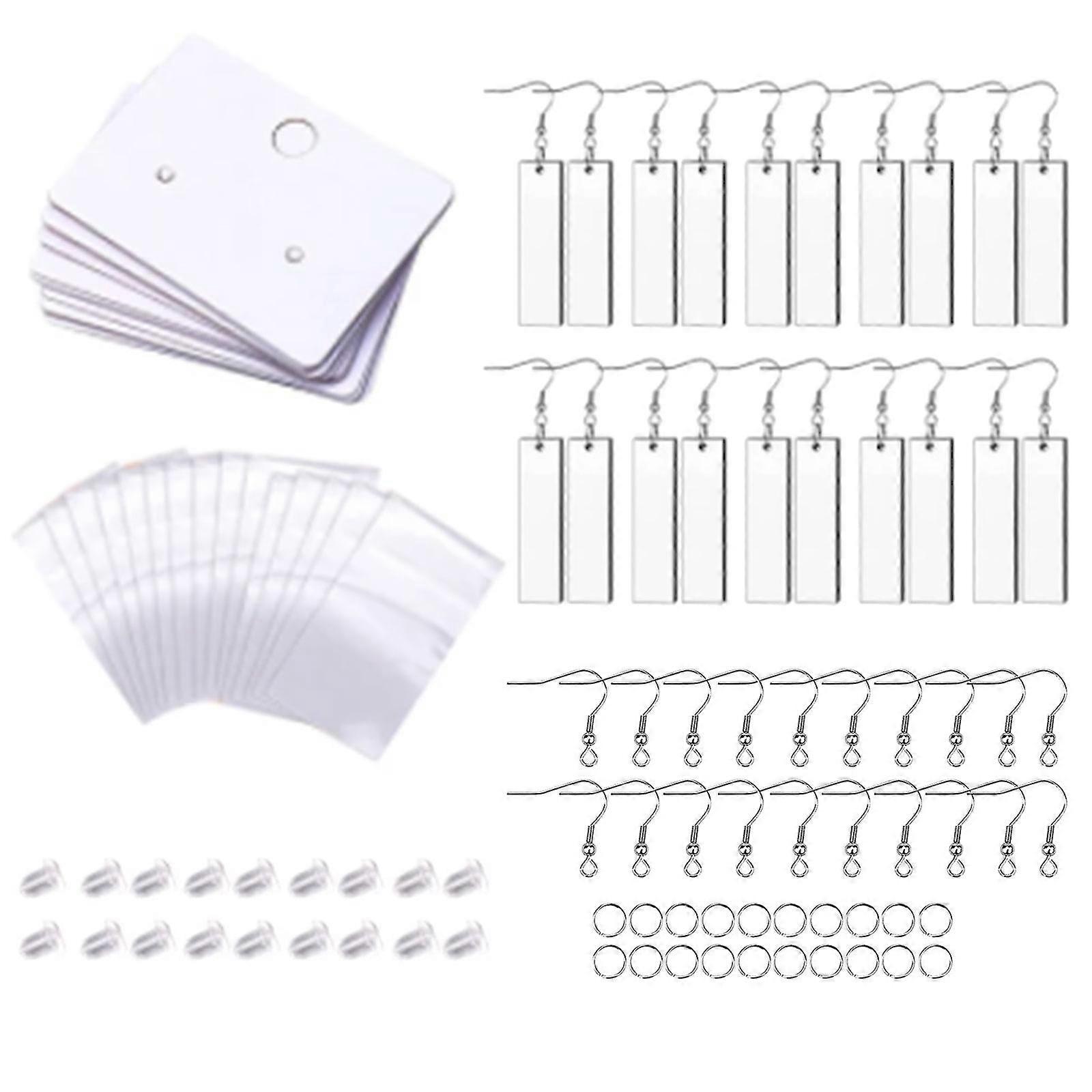 Personalized 20x Rectangle Sublimation Earring Blank Heat Transfer Wire Hooks