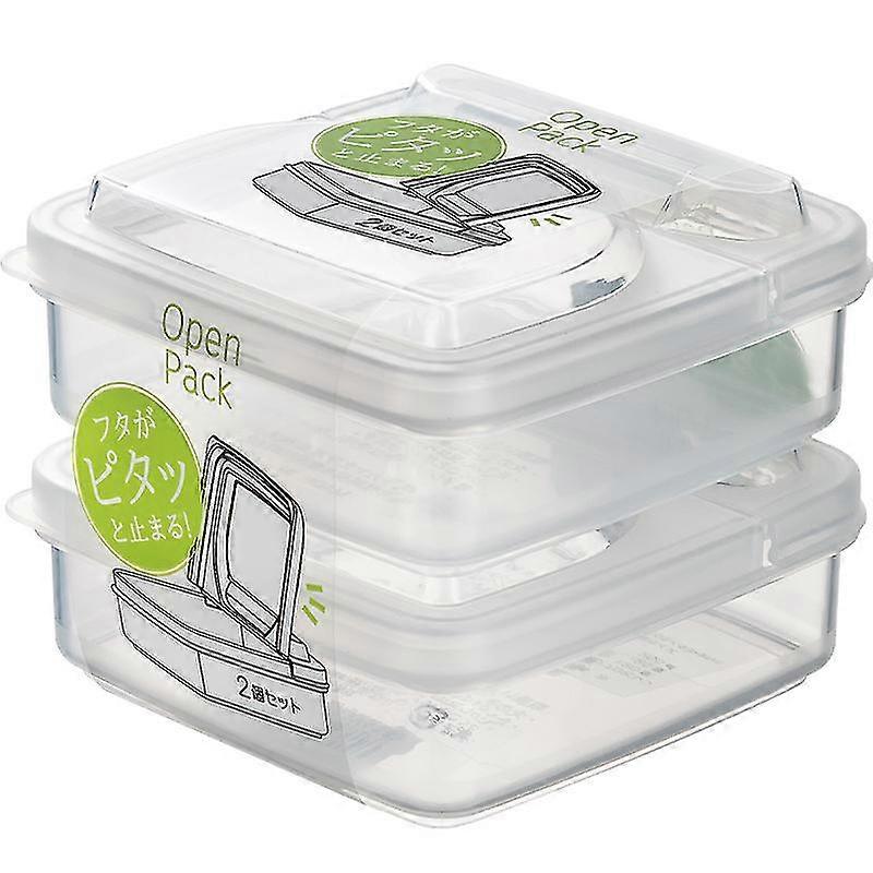 2 Pieces Of Japanese Cheese Slice Storage Box Refrigerator With Onion Ginger Garlic Fruit Preservation Box Flip Cover Butter Block Sub-packaging Box