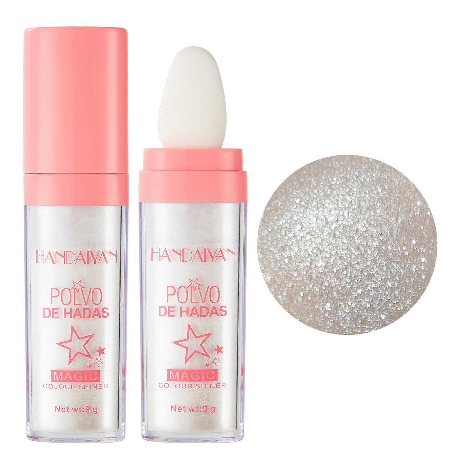 Highlighter Makeup Stick with Sponge Easy Color Glitter Powder Waterproof Full Body Glow-Cosmetics