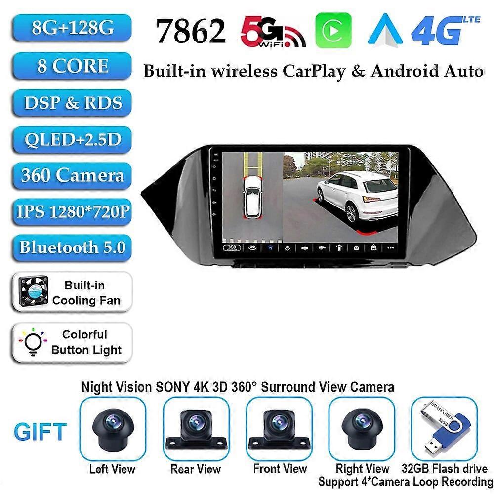 9 inch Android 13 Radio Multimedia Navigation For Hyundai Sonata DN8 2019 2020 Car Video Player Android Auto CarPlay GPS No DVD