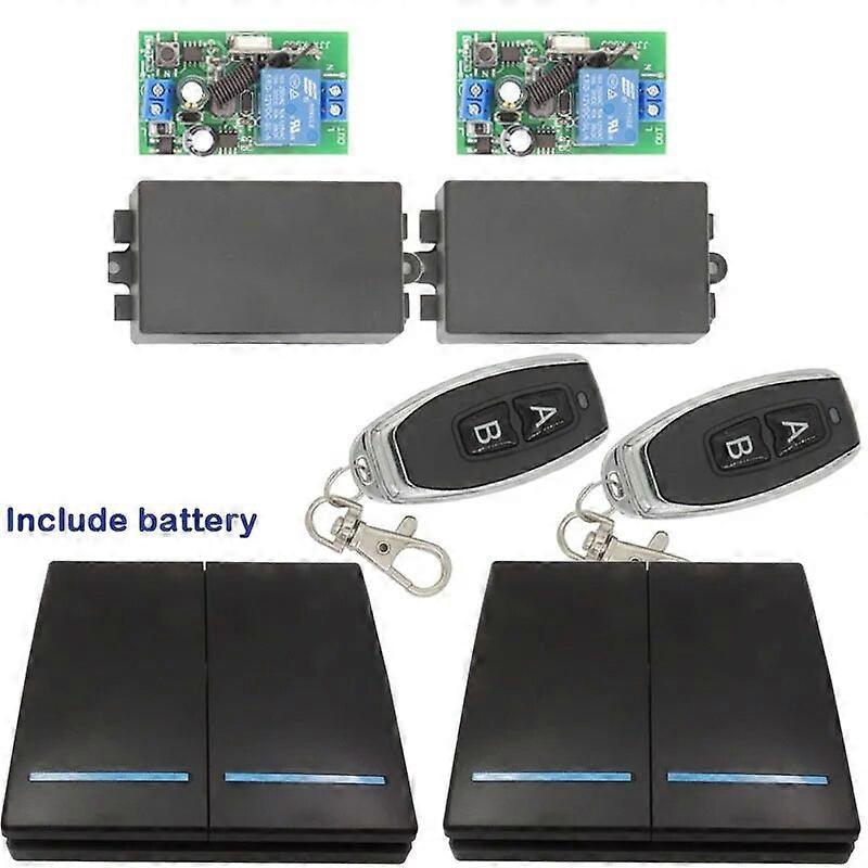Wenqia 433MHz AC 220V 2200W 1CH Remote Control Switch Wireless Light Switch rf Receiver and 86 Wall Panel Remote Transmitter