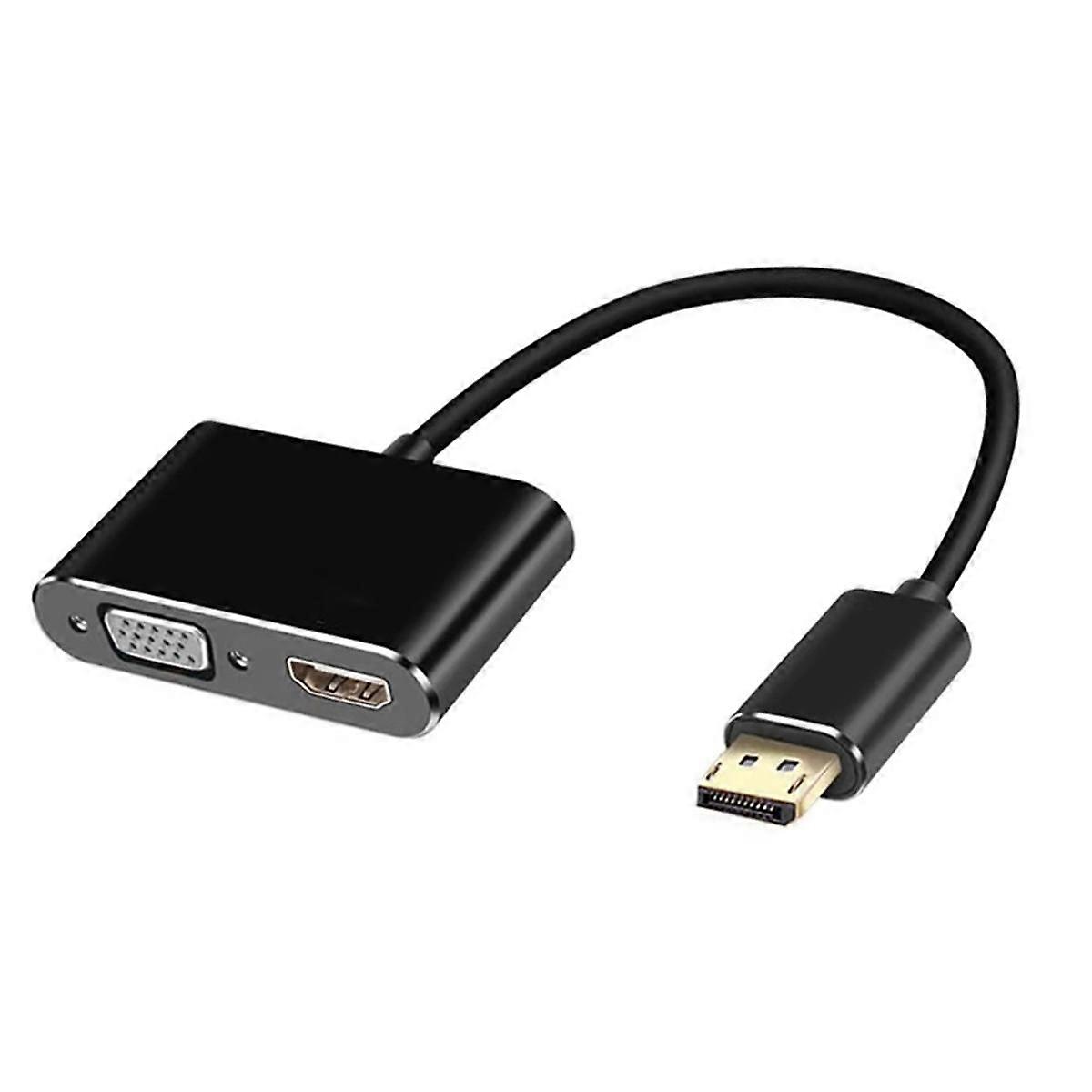 DP to -Compatible to VGA 2-In-1 Docking Station Aluminum Alloy HUB for PC Hosting Laptop Display Do