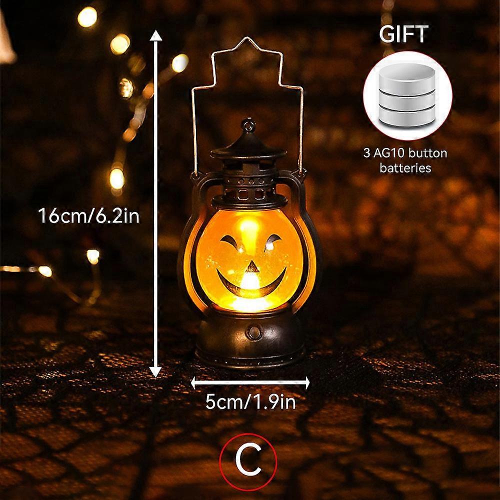 ליל כל הקדושים אור נייד קטן דלעת נר רטרו אלקטרוני עם סוללה led קישוט הבית קישוט חג המולד
