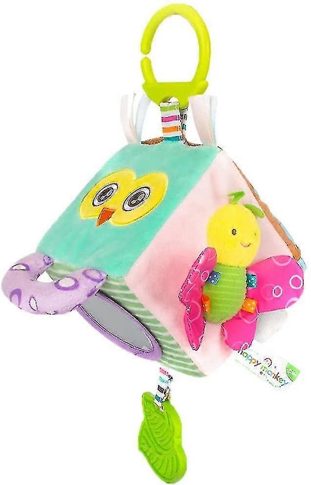Baby Carseat Stroller Toys, Soft Hanging Rattle Blocks, Thre-dimensional Cloth Foam Grab Toy