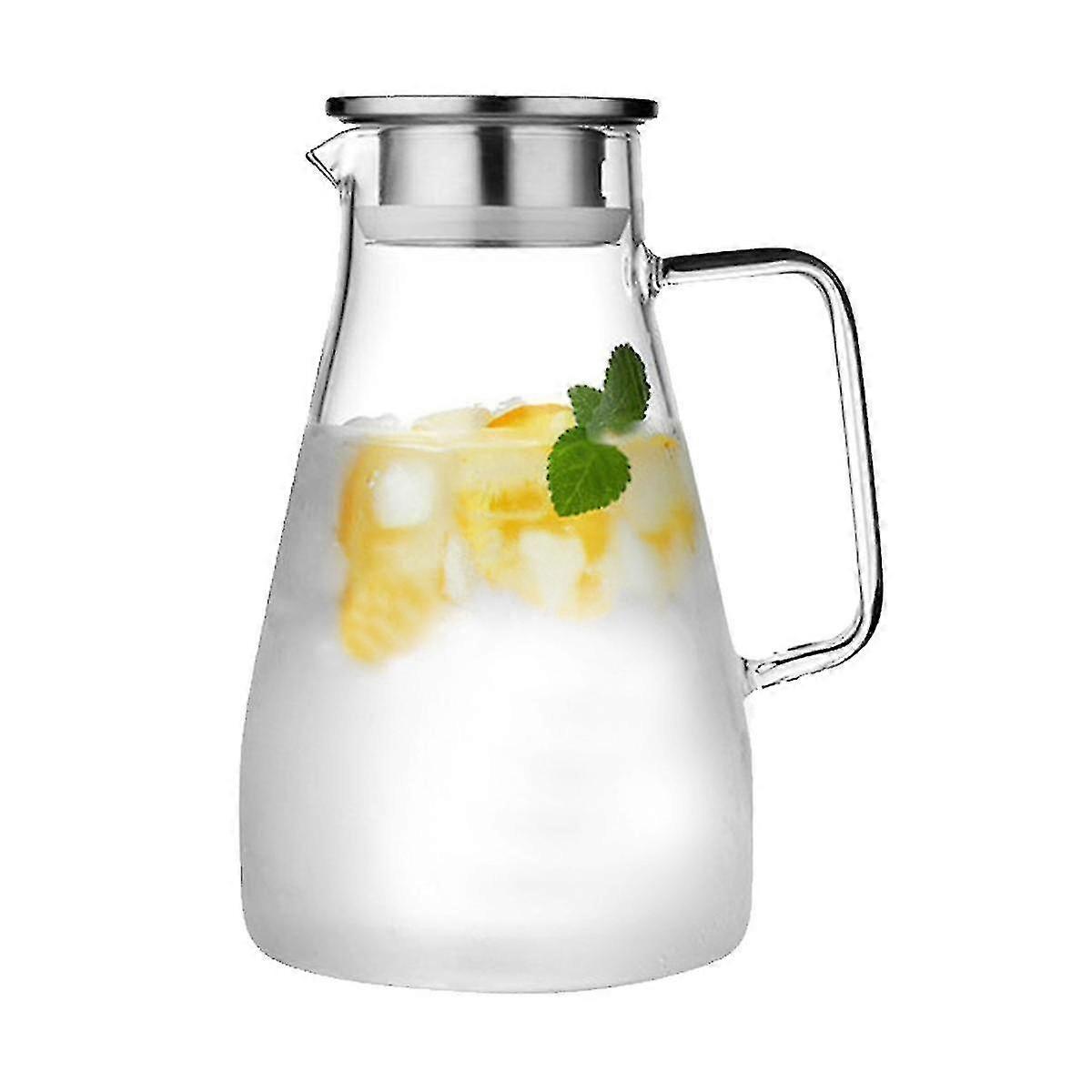 Glass Carafe, Water Carafe With Lid, Heat Resistant Borosilicate Carafe, Shared Hot And Cold Kettle