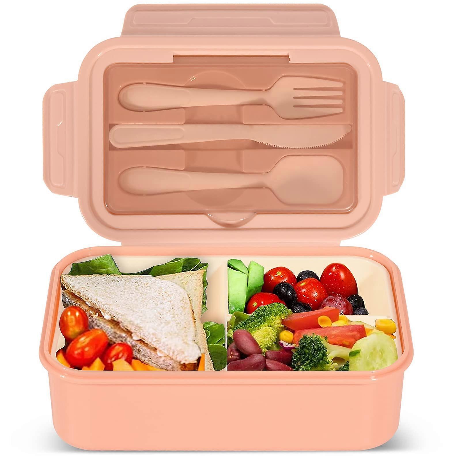 Lunch Box, 1400ml Bento Lunch Box for Adults and Kids, Lunch Container with 3 Compartments, Lunch Box