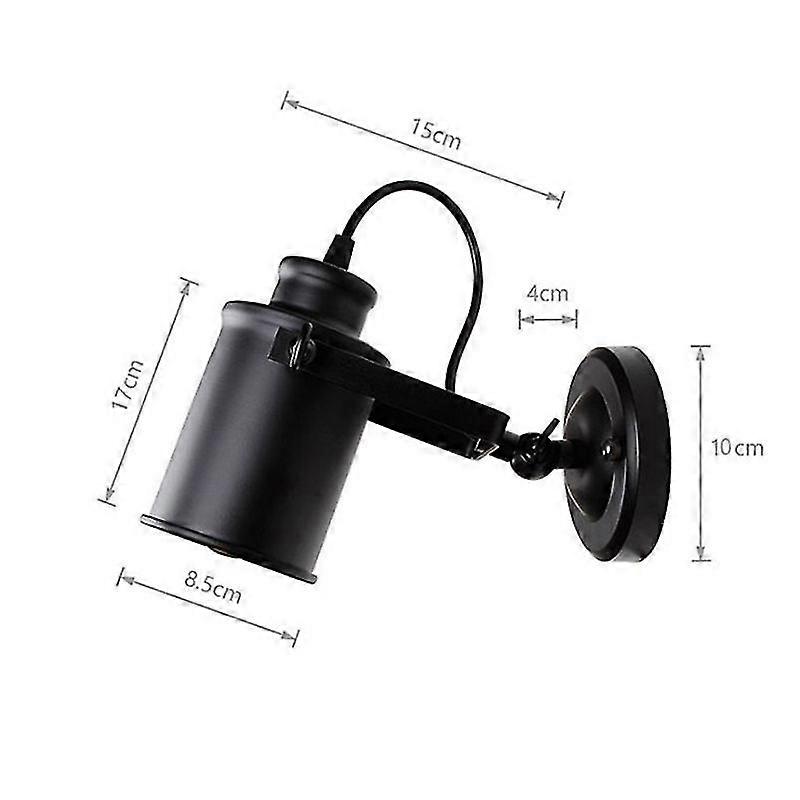 indoor vintage iron wall sconce,e27 adjustable black[energy class e]