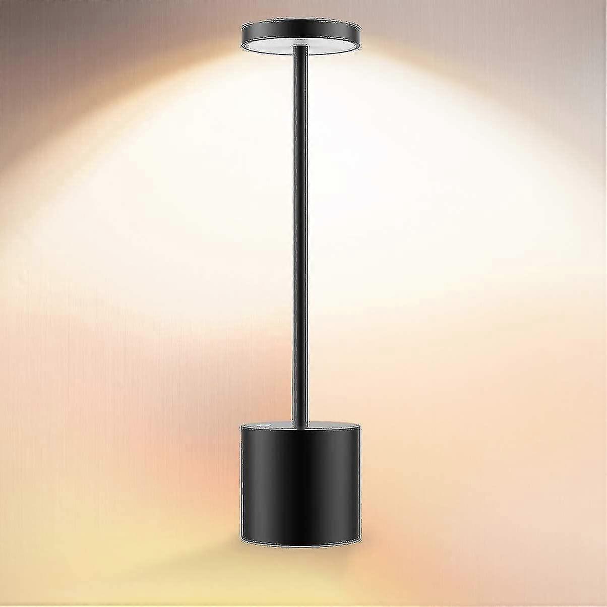 Cordless Table Lamp, Led Metal Usb Rechargeable 6000mah(black)