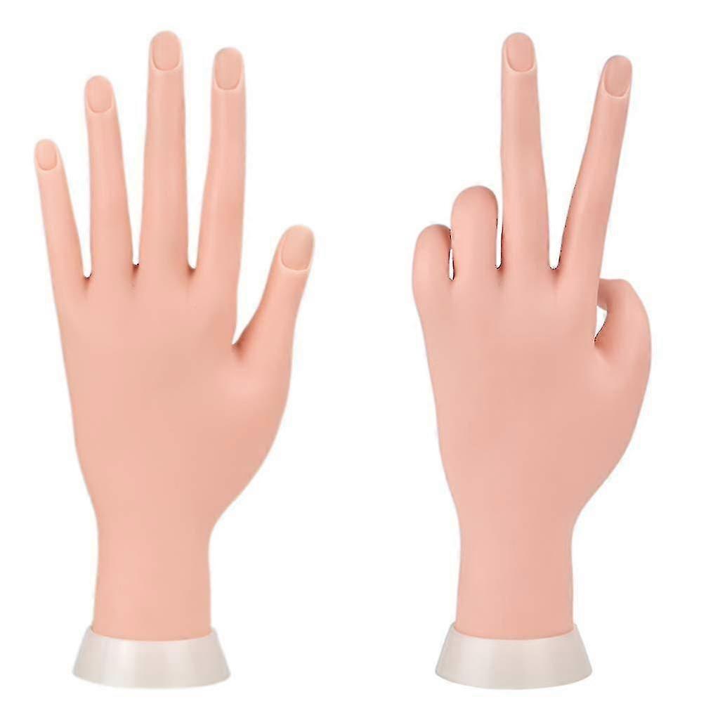Manicure Practice Hands & Fingers Nail Hand Practice Model Flexible Movable Soft Plastic Hand