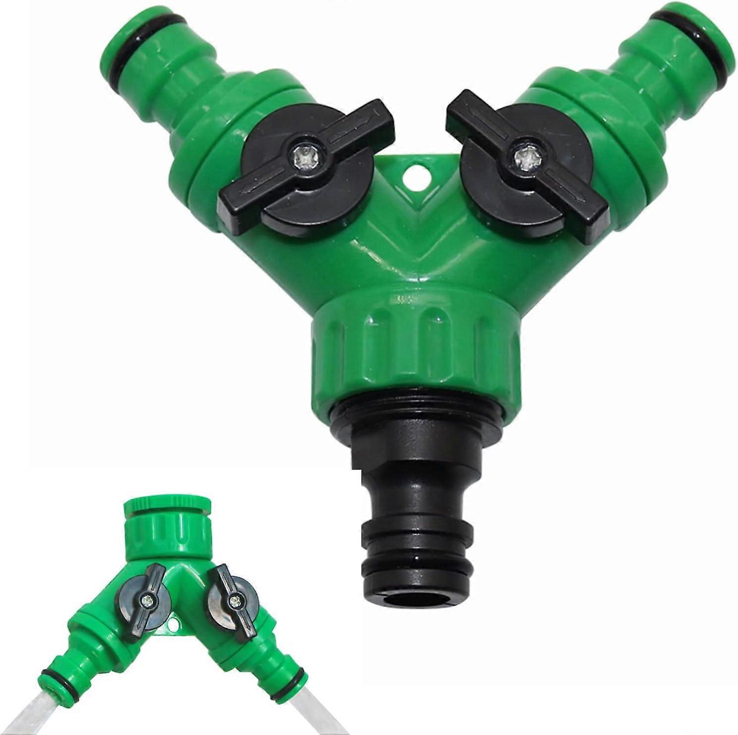 2-way Y distributor for inlet hoses, double connection garden hose, washing