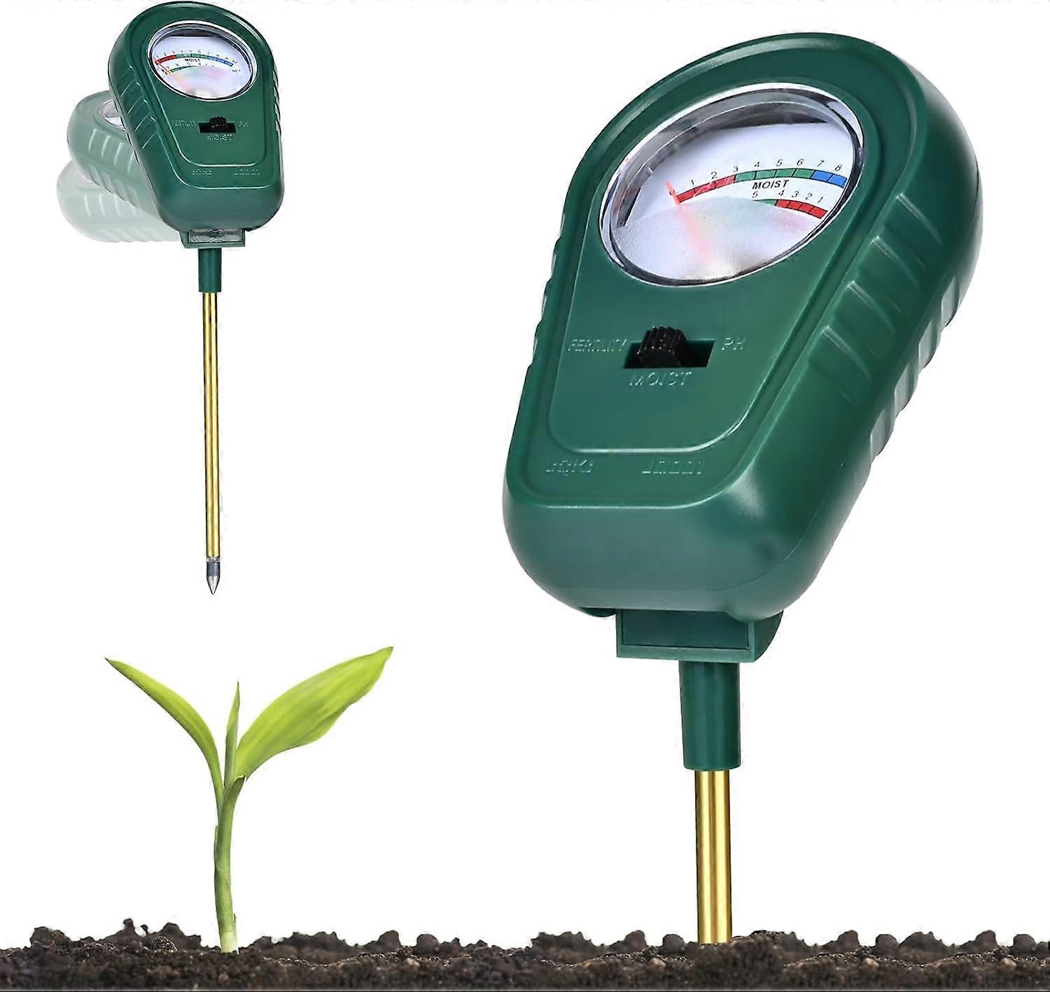 pH Soil Meter, 3-in-1 Plant Tester for Soil Moisture/Fertility/pH for Plant Care, Ideal for Garden, Lawn, Farm, Indoor and Outdoor (No Battery Needed