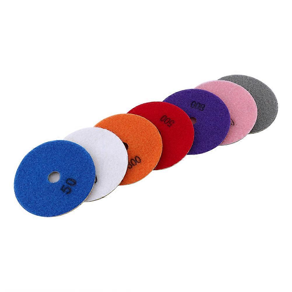 7pcs 100mm Disco de Almofadas de Polimento de Diamante Molhado para Granito Mármore Concreta 4 polegadas