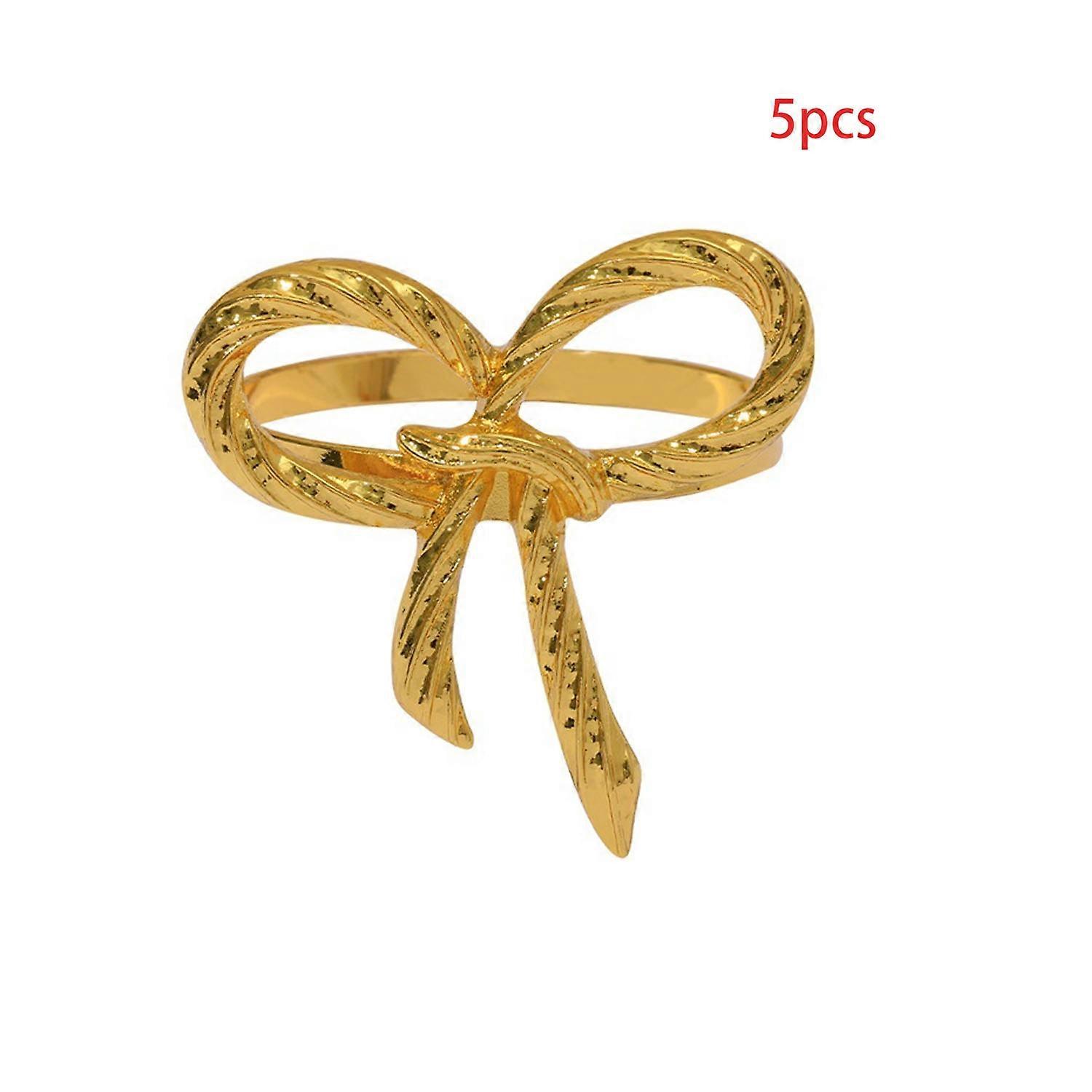 5 pieces silver bow napkin rings