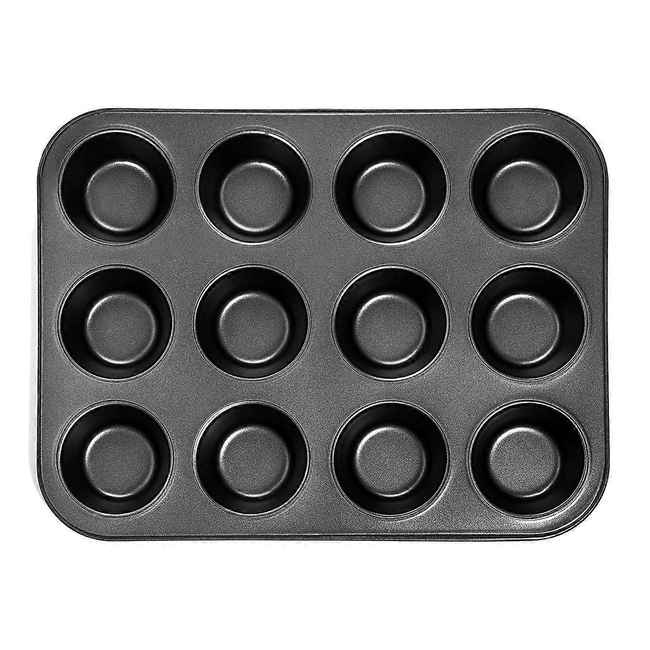 Heavy duty carbon steel cupcake baking tray,12 mini cup cupcake shaped cake pan,nonstick cupcake ba