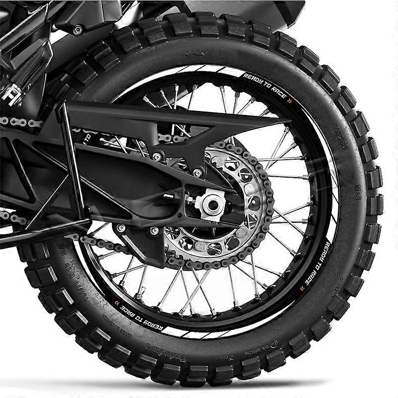 18-delige set velgrandstickers voor motorfiets, auto, velgen, design, complete set, velgenstickers voor 15, 16, 17, 18, 19 inch, MR020 (10 wit