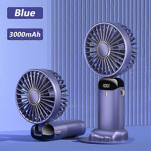 Portable Hand-Held Fan Office Desktop Multifunctional Folding Double-Headed Small Electric Fan With A Neck Lanyard