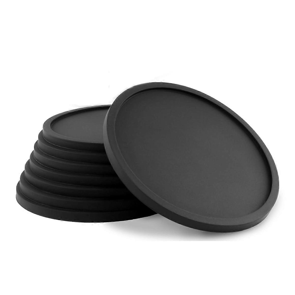 Silicone Coasters with Holder, Set of 8 - Indoor and Outdoor Coasters, Durable, Protects Tabletop, Non-Slip, Suitable for Drinks and Tabletop Types