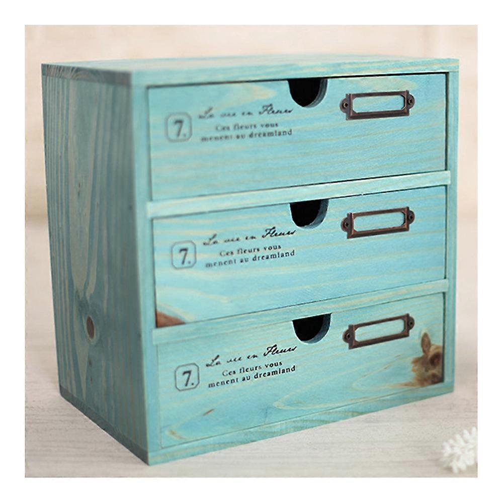 zakka Retro Drawer Type Table Storage Cabinet Creative Home Decoration