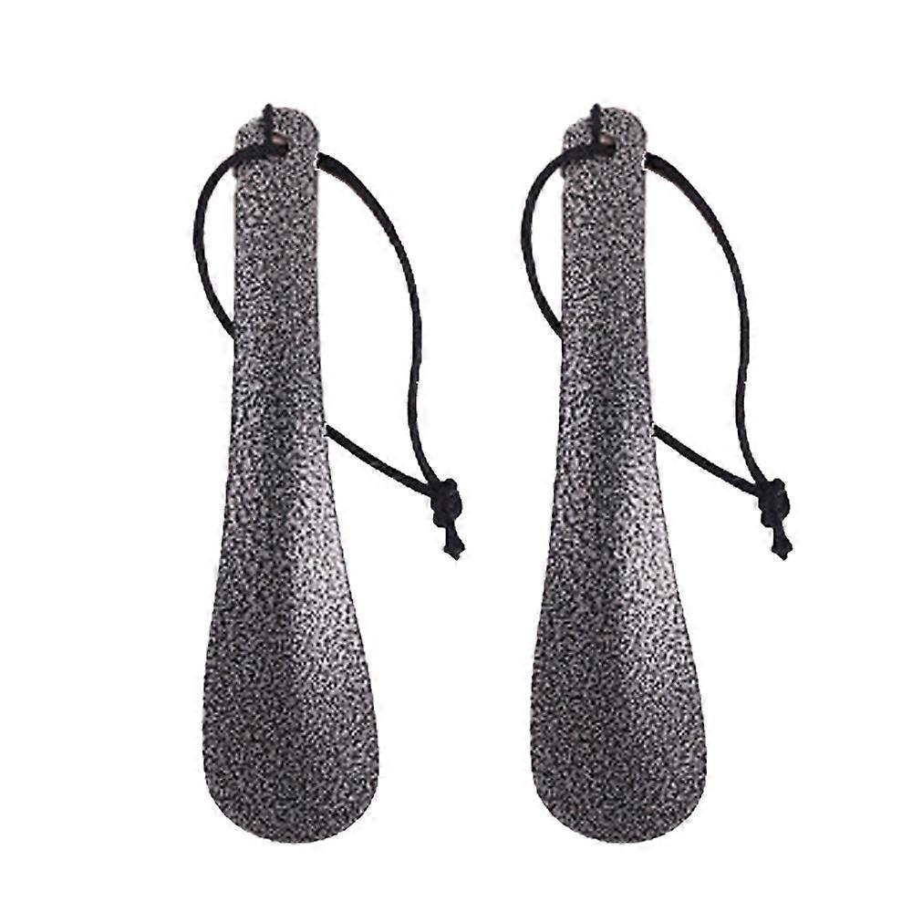 Calzascarpe nero premium manico lungo per anziani, più spesso e più resistente, calzascarpe lunghe per stivali o calzascarpe extra lunghe per bambini, fiore d'argento su Bl
