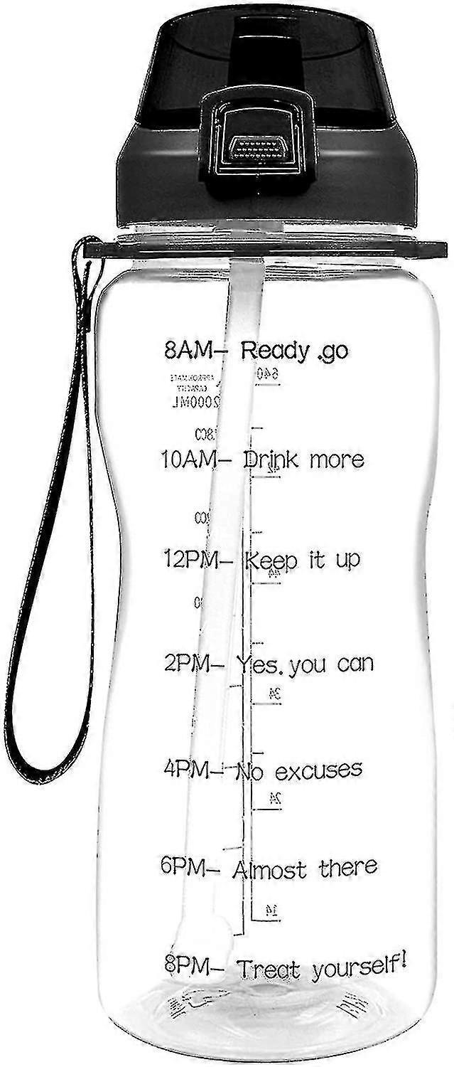 2800ml Large Water Bottles With Motivational Time To Drink Leak Proof Bpa Free