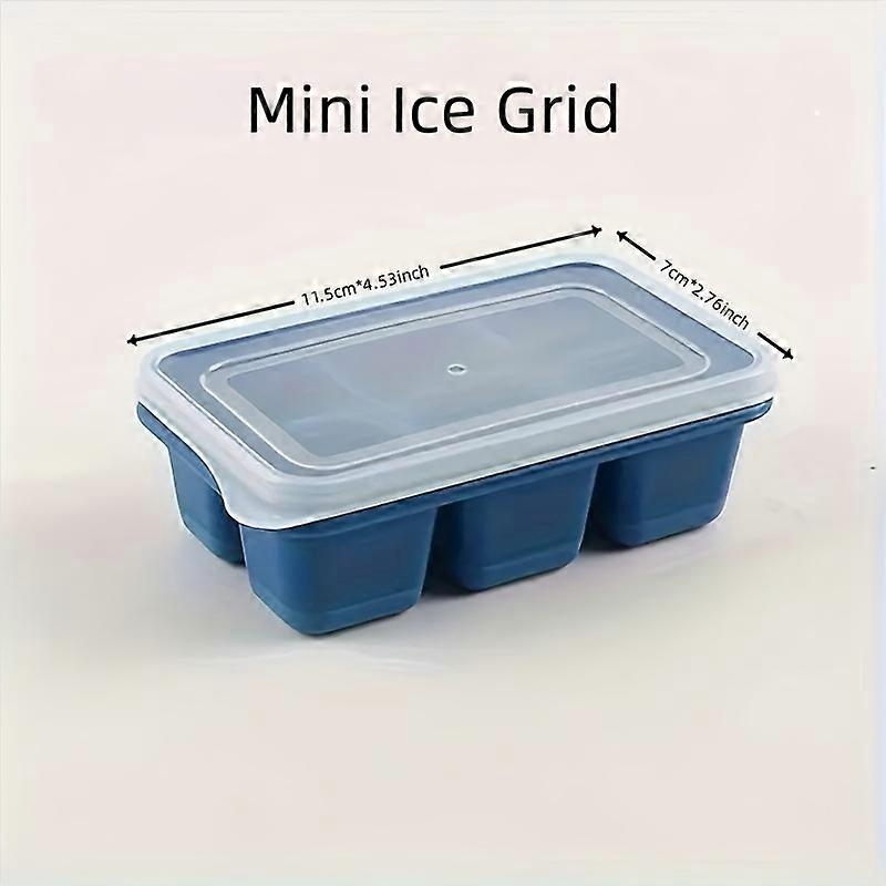 Food Grade Silicone Ice Cube Mold With Removable Lid, 6-bar Ice Cube Tray For Freezing, Reusable, BPA Free, For Whiskey, Cocktails, Stackable Elastici