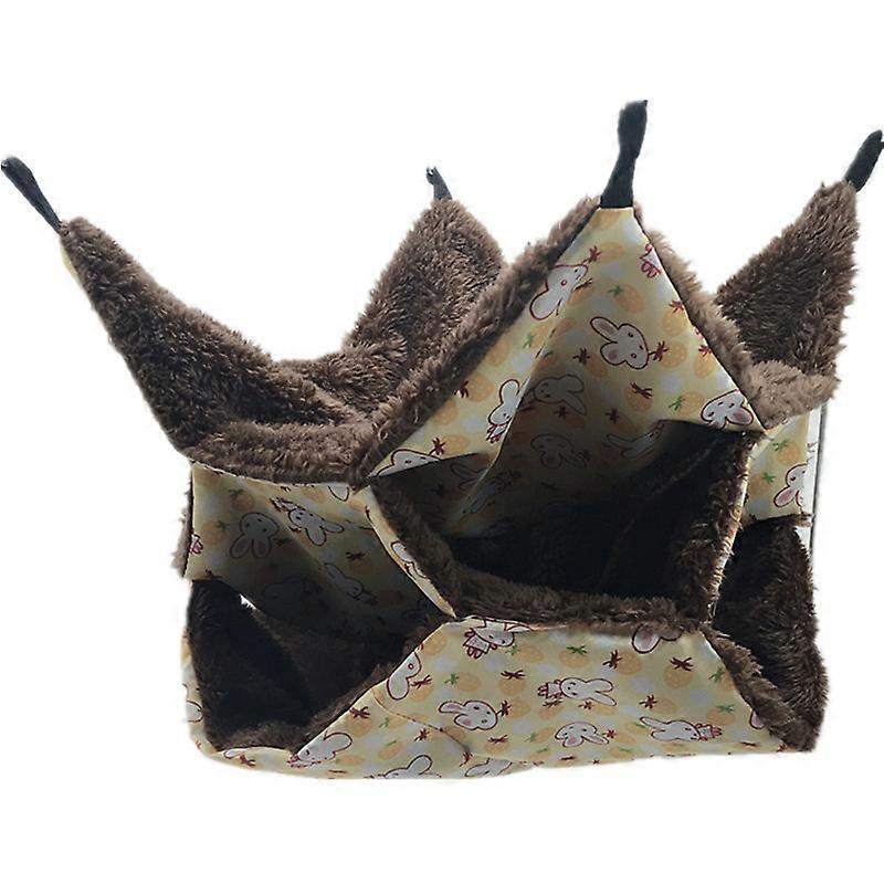 Small Pet Hammock, Sugar Hammock Triple Bed Rat Hammock, Guinea Pig, Ferret Tunnel Cozy Bedding Accessories For Small Animalsyellow