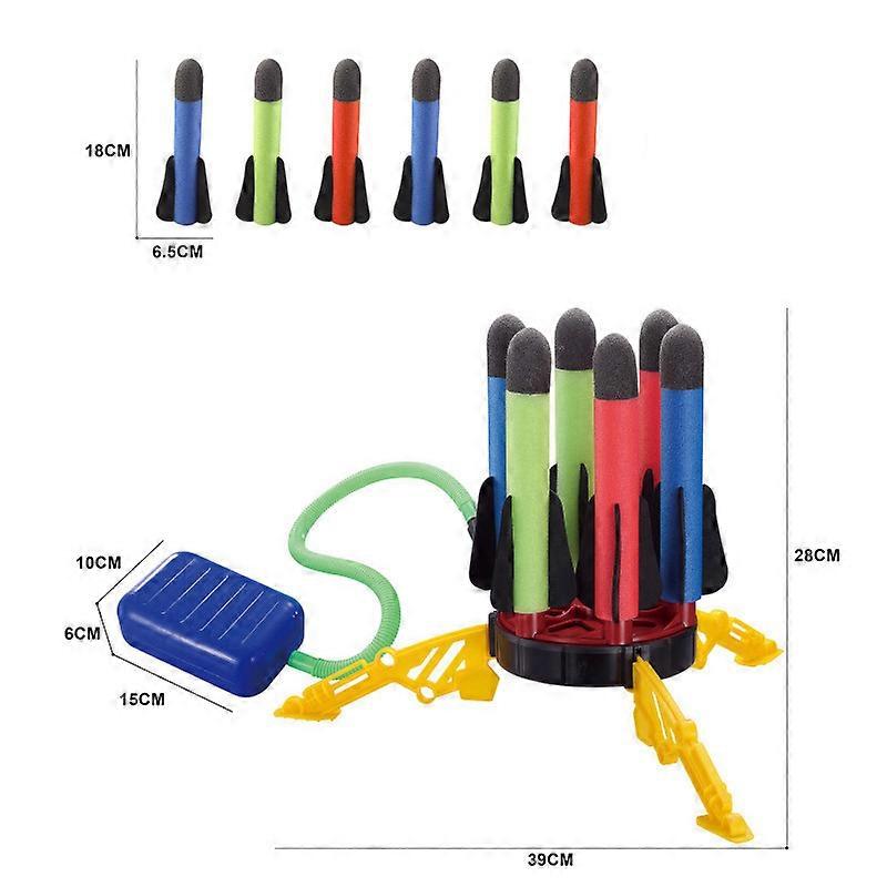 Toy Rocket Launcher for Kids Foam Rockets and Toy Air Rocket Launcher ...