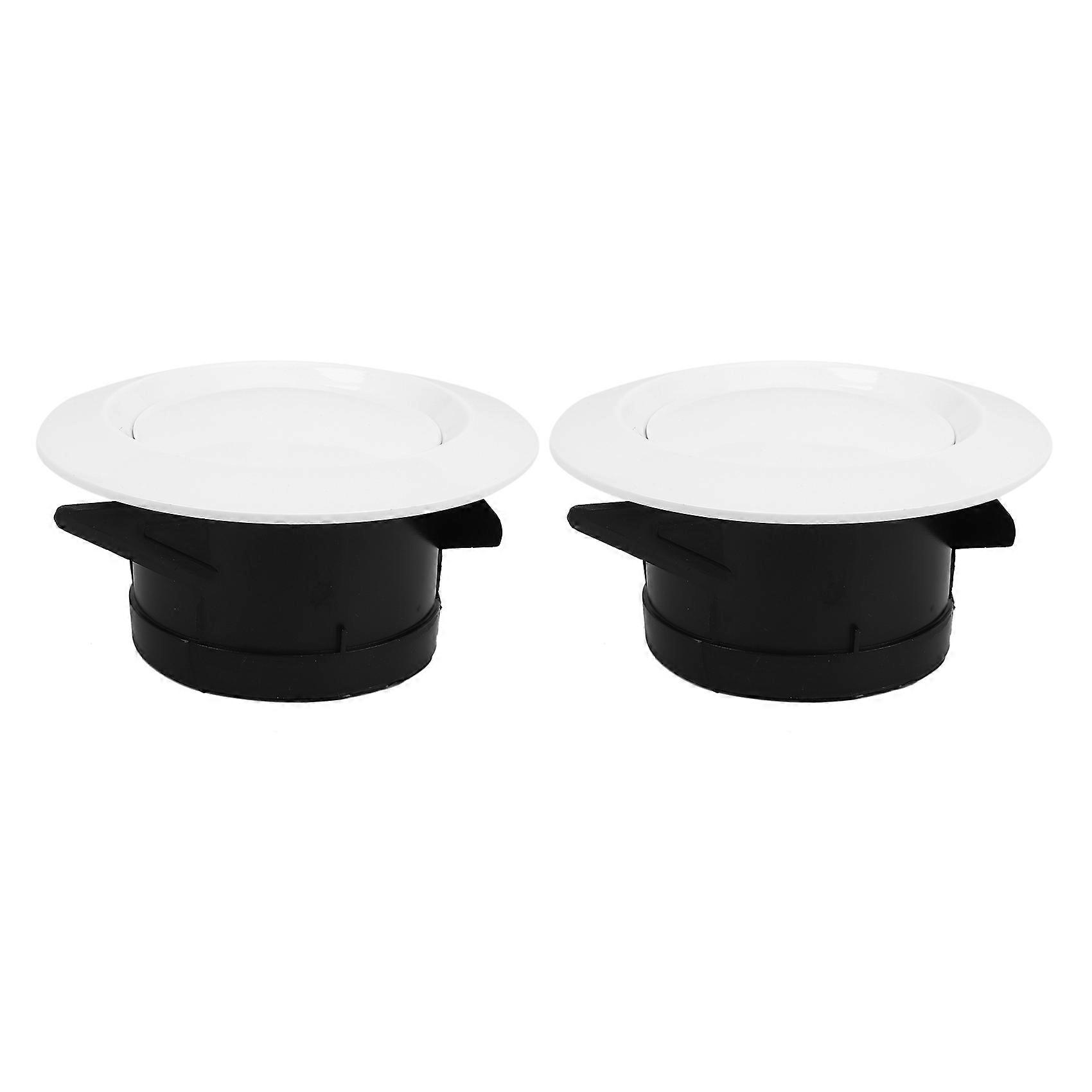 2 Pieces ABS Adjustable Vent Round Soffit Exhaust Vent White Inline Duct Fan Outlet Vent 4 Inch