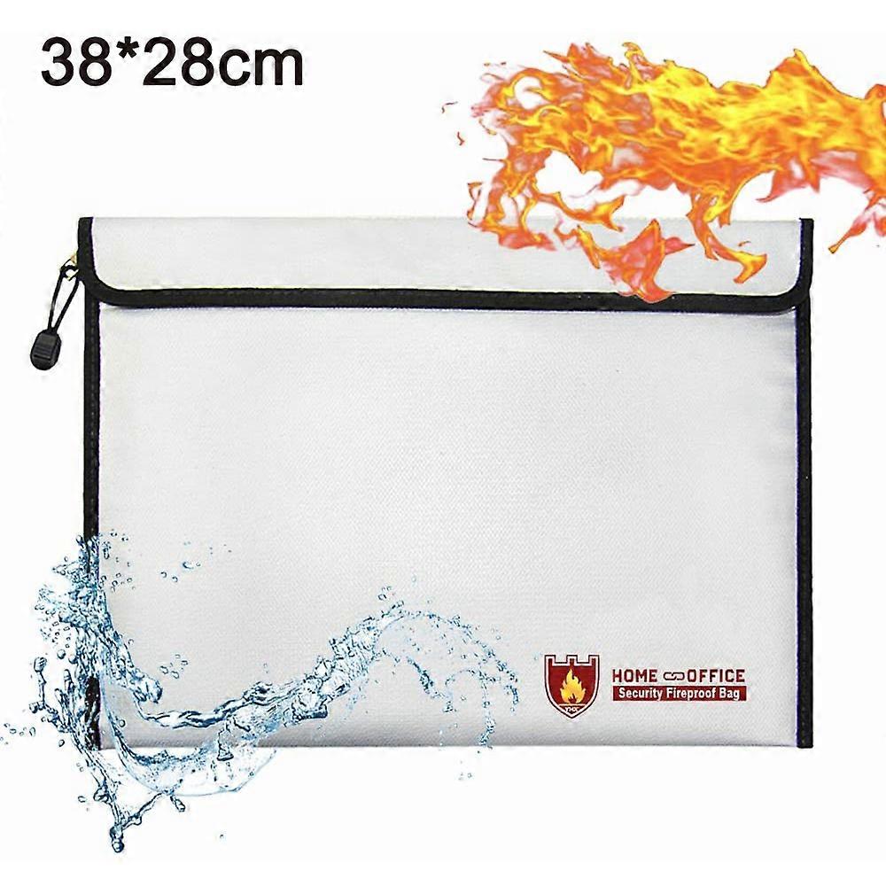 Πυρίμαχη τσάντα εγγράφων 38x 28cm πυρίμαχη αδιάβροχη θήκη κάλυψης θήκης εμπορευματοκιβώτιο για έγγραφα A4 Διαβατήριο Τράπεζα Αρχείο Χρήματα Τιμαλφή