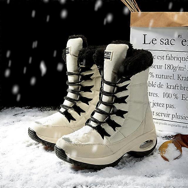 Damen Übergrößen Stiefel Plateau Hohe Qualität Warmhalten Flache