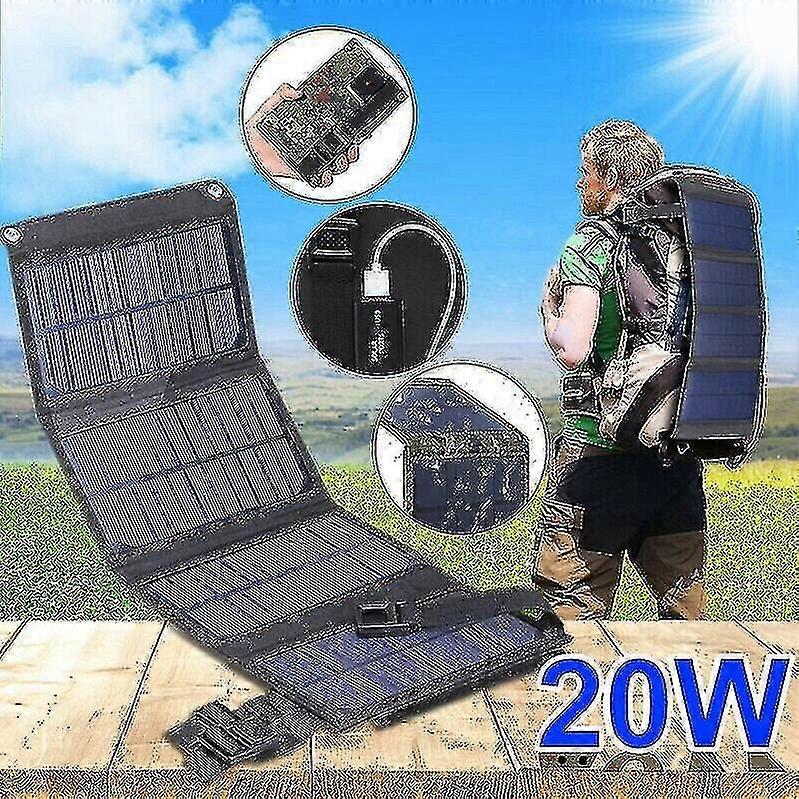 20w Usb Foldable Solar Panel Flexible Small Waterproof 5v Folding