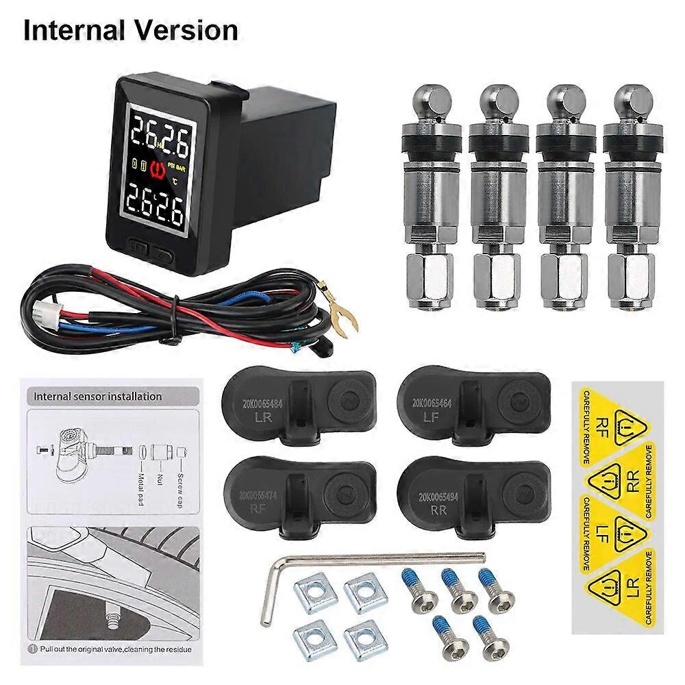LEEPEE For Toyota Car TPMS Tire Pressure Monitor System Save Fuel Wireless Waterproof 4Pcs External /Internal Sensor