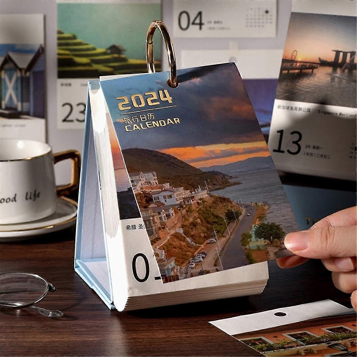 2024 Travel Calendar Calendar Ins Desktop Display Gifts Custom Desk Calendar