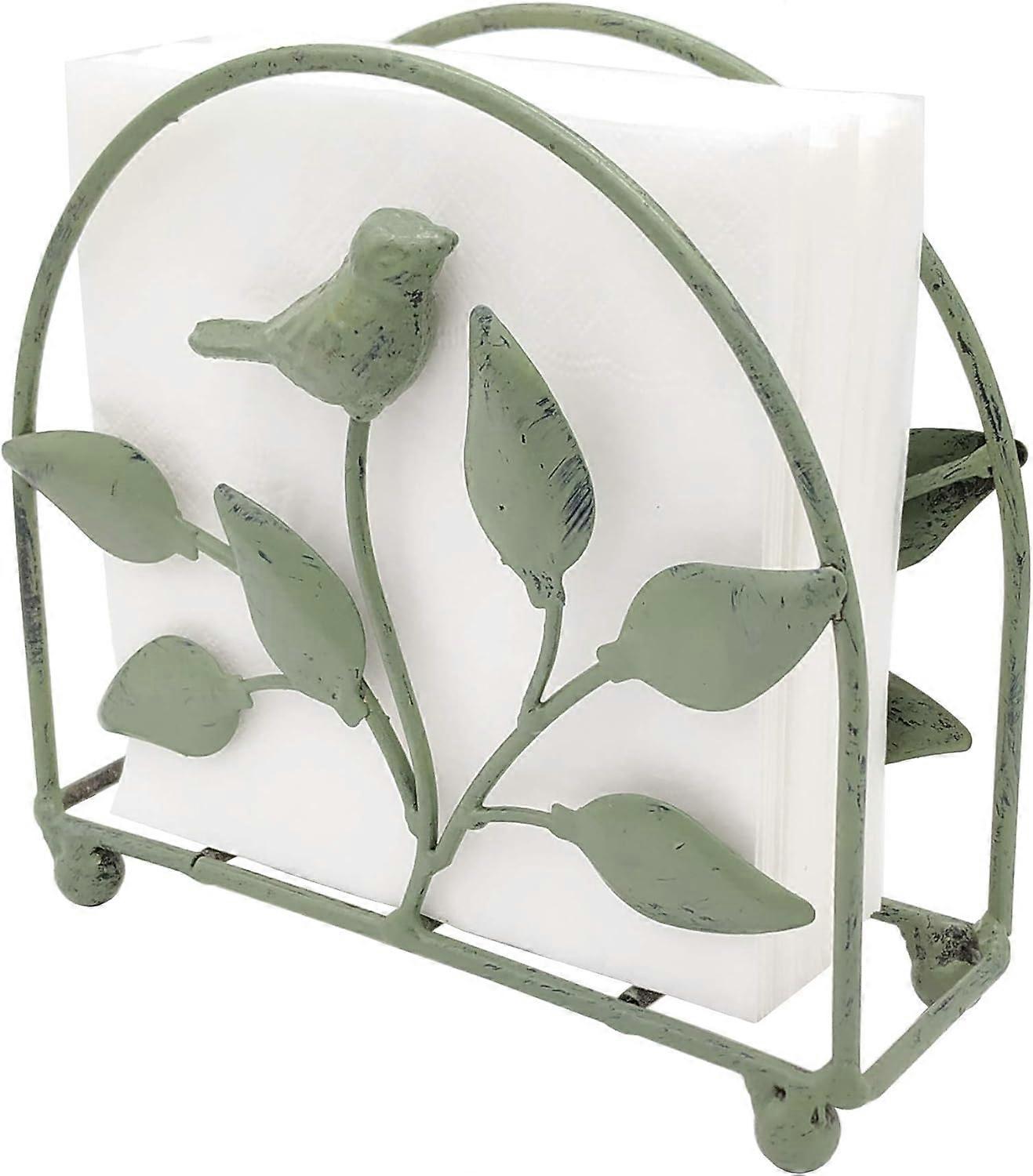 Porte-serviette classique oiseau et arbre en fonte/porte-serviettes en papier autoportant de table pour Noël