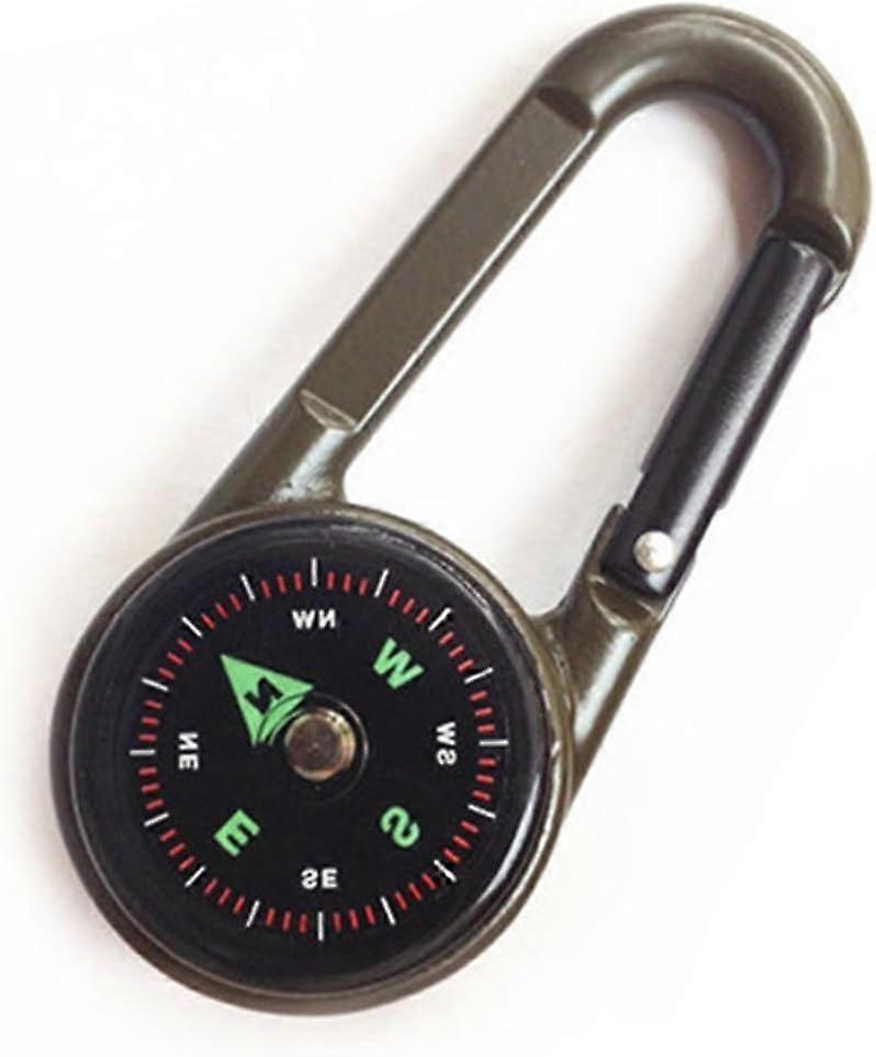 מצפן קרבינר + מצפן + מדחום, מצפן מתכת נייד רב תכליתי לטיולים / נסיעות /