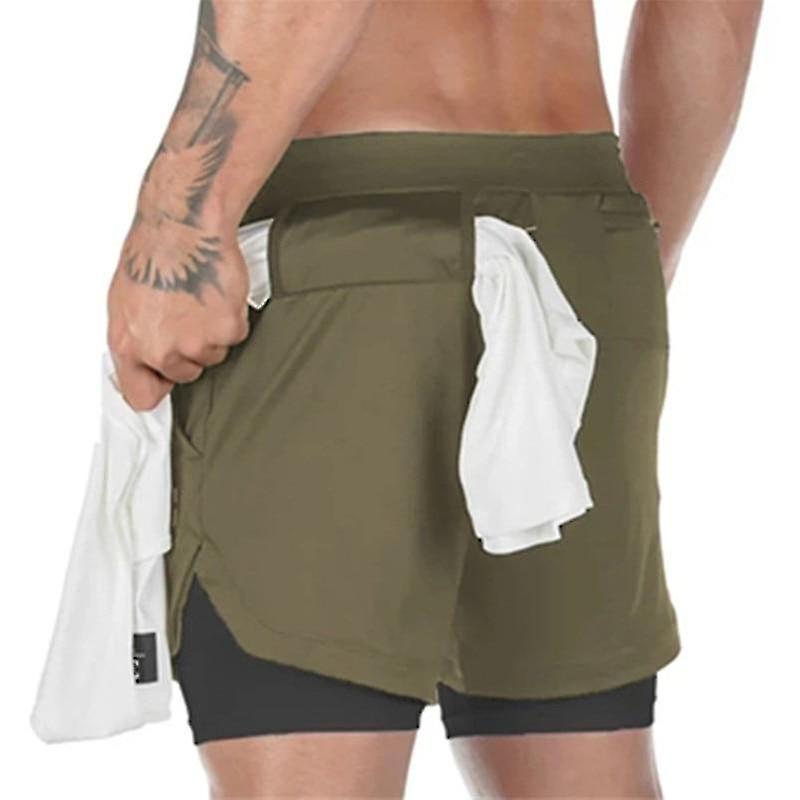 2 In 1 Double-deck Quick Dry Gym Sport Shorts