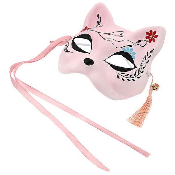 1Pc Party Decorative Mask Stage Performance Prop Half Face Cat Mask (Pink)
