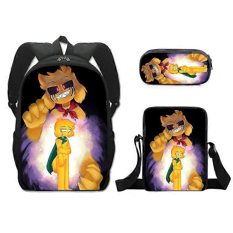 Mikecrak الكرتون سعة كبيرة على ظهره البوليستر طبقة واحدة مقلمة القضية المألوف بسيطة صغيرة حقيبة ثلاث قطع مجموعة