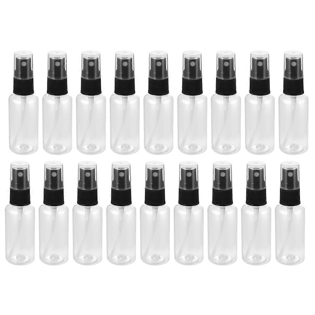 18 Pcs 30ml Liquid Bottles Portable Travel Bottles Empty Clear Plastic Fine Mist Spray Bottles (Random Color Spray Nozzle)