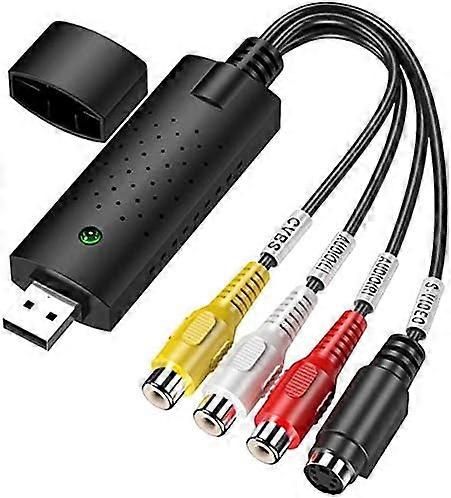 VHS-zu-Digital-Konverter-Video-Capture-Karten-Konvertierungsadapter, VHS-zu-Digital-USB-Grabber-Unterstützung NTSC PAL SECAM USB 2.0-Videoadapter mit Vedio Audio