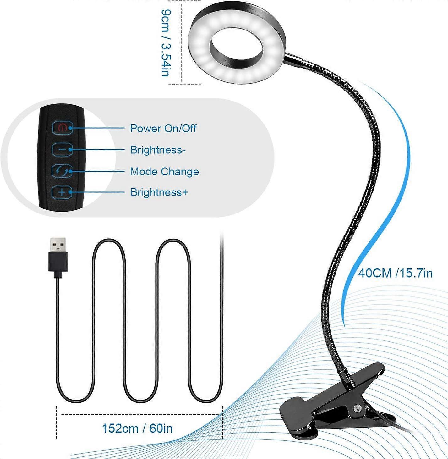 2 pezzi LED clip lampade: luce da corsa clip notte con 2 pezzi cinturino LED, USB ricaricabile 4 modalità di illuminazione, clip luce a scatto
