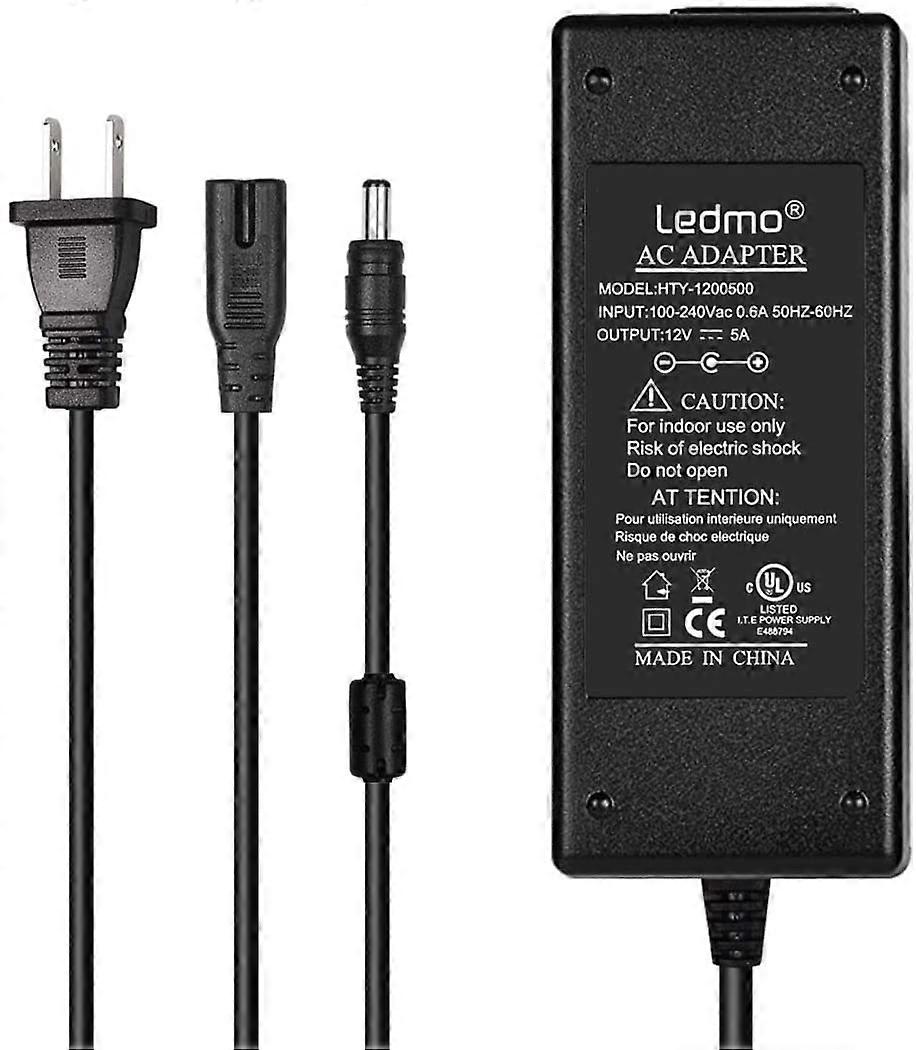 LEDMO napájecí transformátory LED adaptér 12V 5A 60 Watt Max pro LED pásek