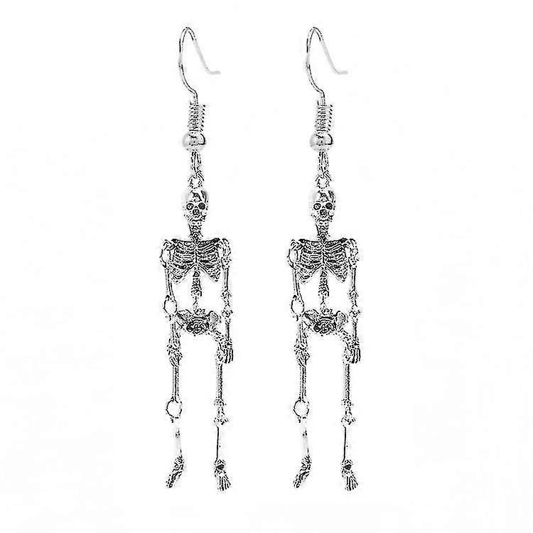 1pair Vintage Skeleton Skull Dangle Earring