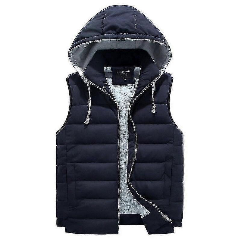 Män 4xl-8xl Parka Hooded Vest Vinter Höst Ny tjock varm casual vindjacka Baggy Vadderad ytterkläder Väst Ärmlös jacka