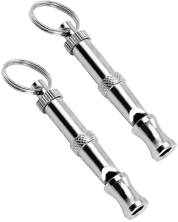 Professional Ultrasonic High Frequency Dog Whistle (2 Pack) Silver