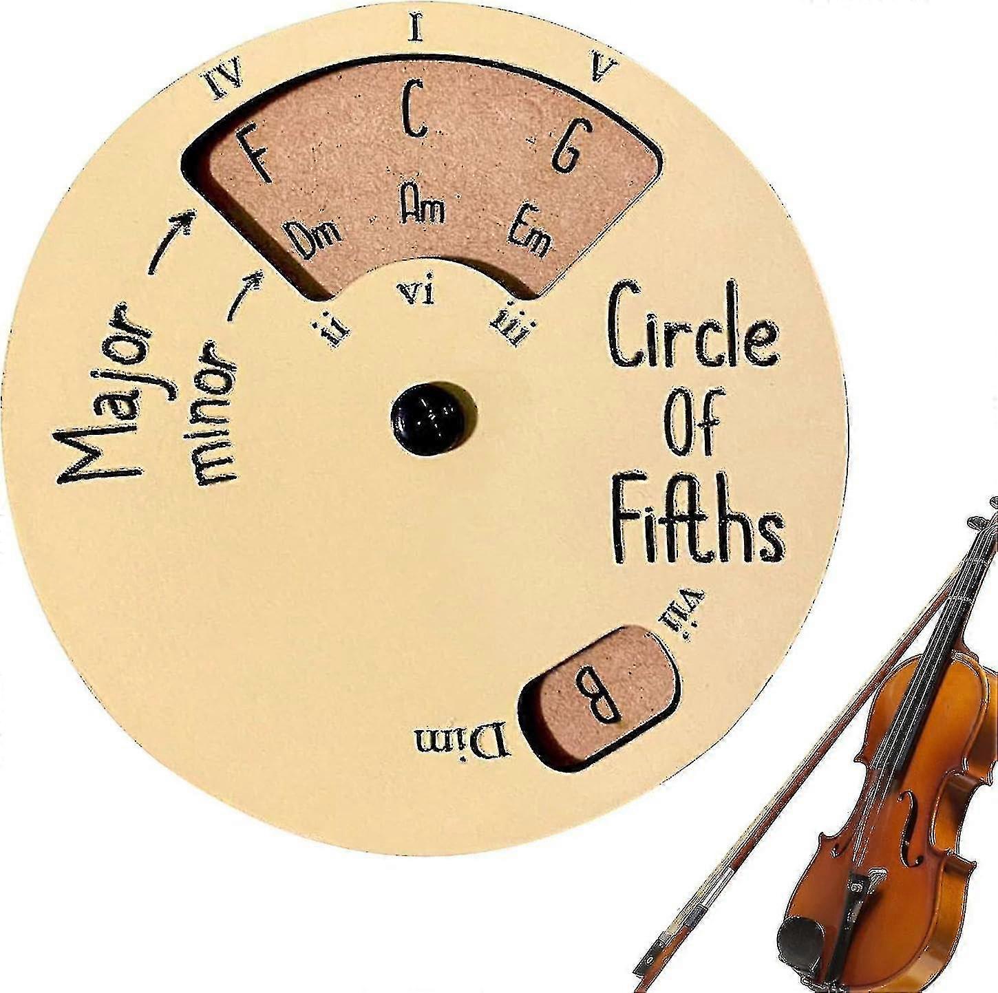 Wooden Melody Tool,circle Of Fifths Wheel,circle Wooden Wheel And Musical Educational Tool, Chord Wheel For Songwriters, Teachers And Musicians,circle