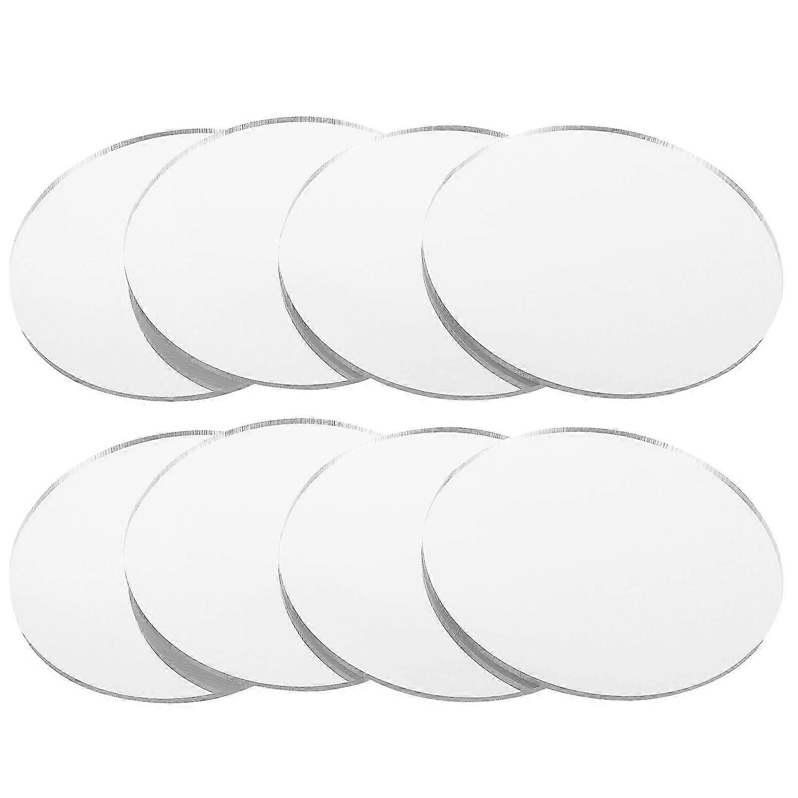 8pcs Acrylic Mirror Sheets Round Mirror Sheets Makeup Mirror Vanity Mirror Replacement Part