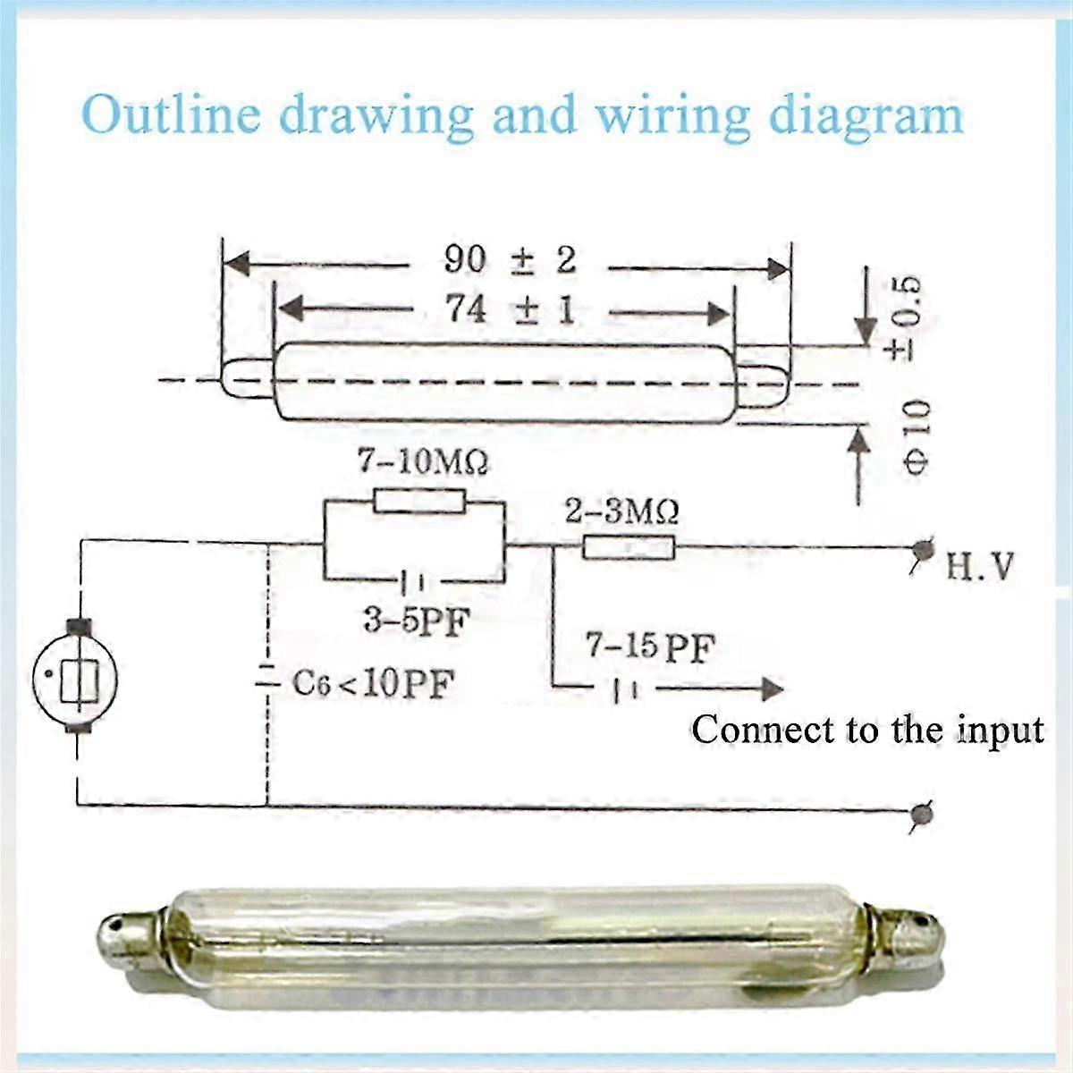 1pcs J321 Geiger Tube Counter Hard Beta Detectors Geiger Counter Kit The Tube For Nuclear Radiation Detector